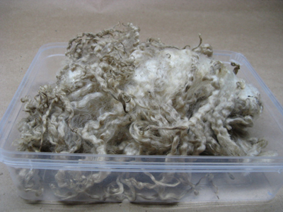 Ull från Leicesterfår, 50 gram vit otvättad 